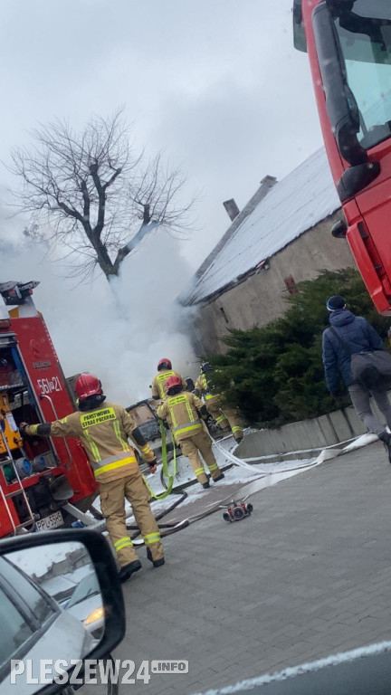 Pożar przy ulicy Kaliskiej w Pleszewie