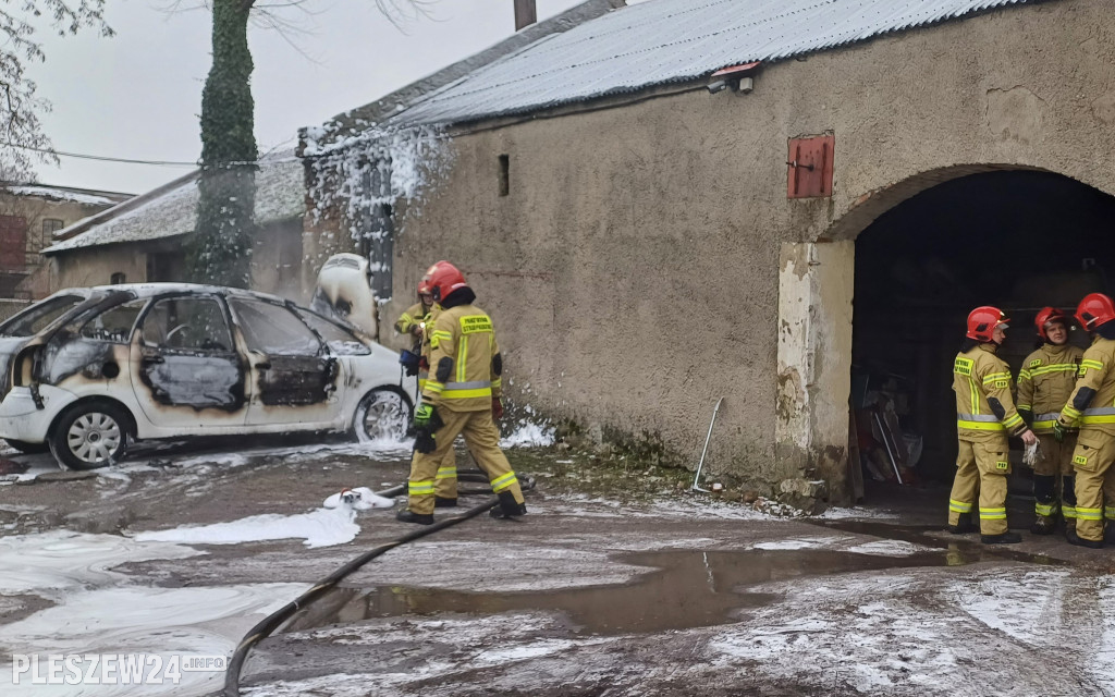 Pożar przy ulicy Kaliskiej w Pleszewie