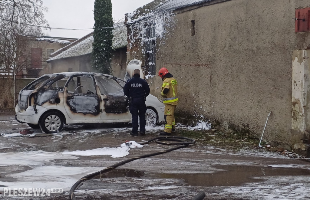 Pożar przy ulicy Kaliskiej w Pleszewie