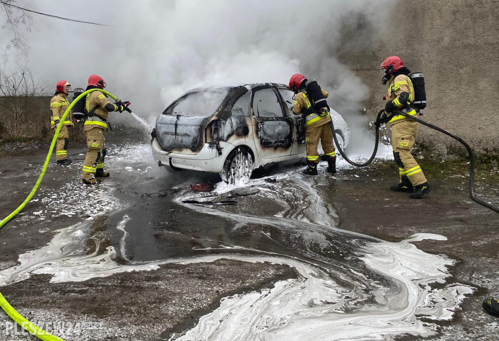 Pożar przy ulicy Kaliskiej w Pleszewie