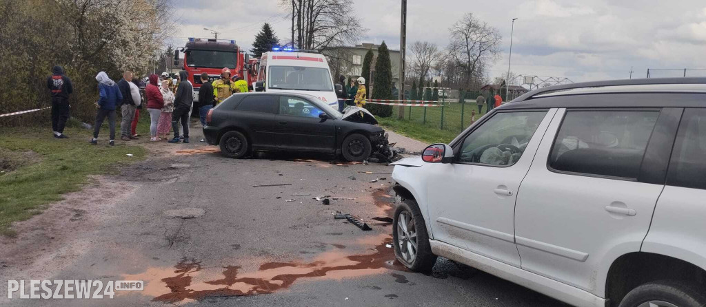 Zderzenie dwóch samochodów w Pieruszycach