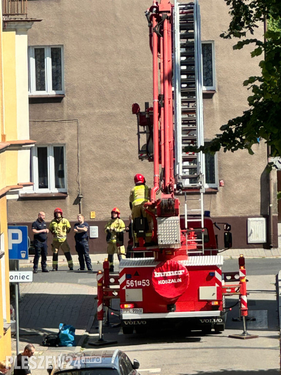 Straż pożarna w akcji przy pleszewskiej Farze