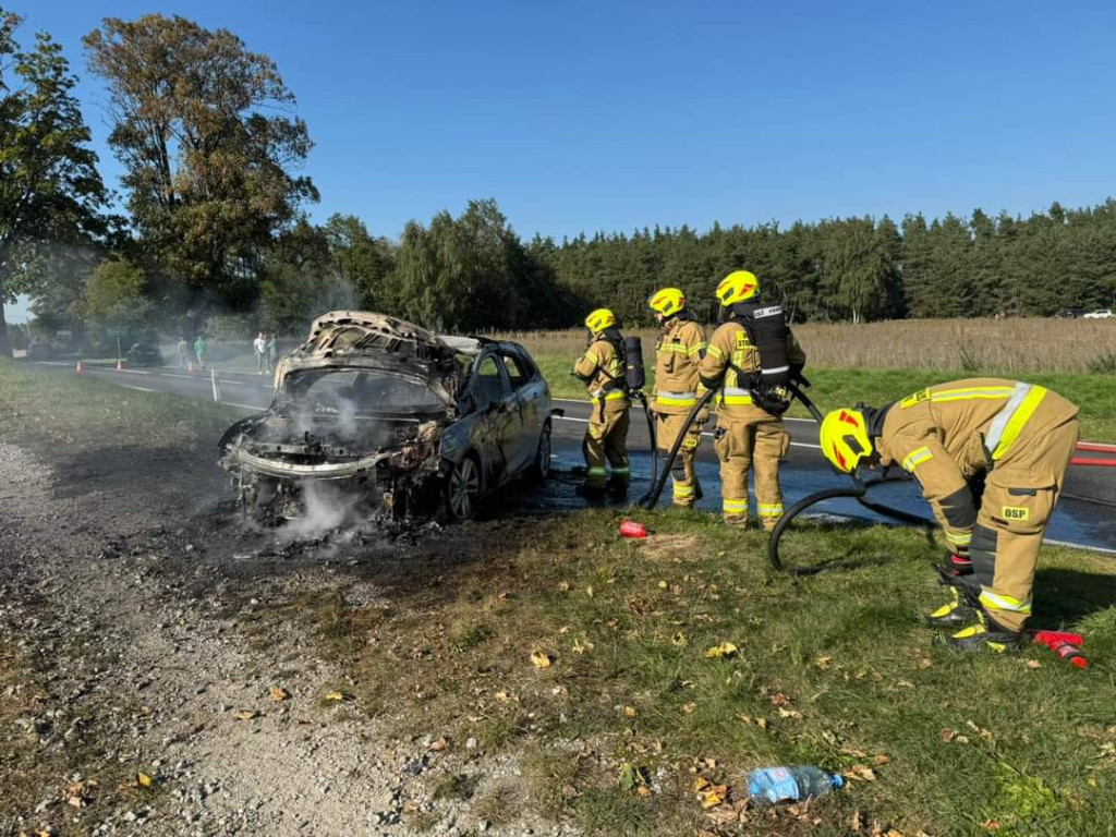 Pożar samochodu w Brudzewku