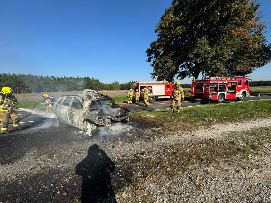 Pożar samochodu w Brudzewku