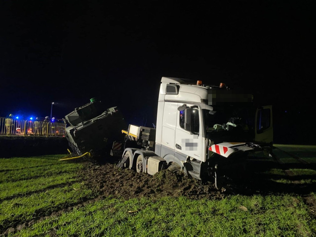 Wypadek ciężarówki z powiatu pleszewskiego