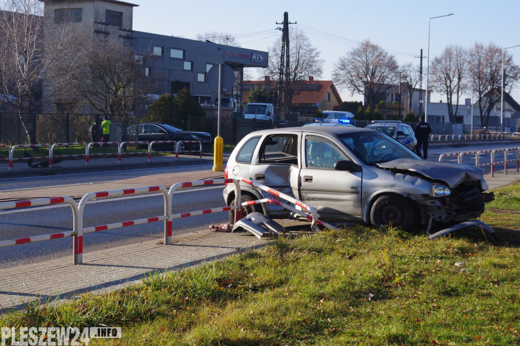 Kolizja na ul. Kaliskiej w Pleszewie