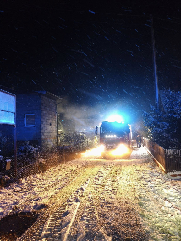 Nocny pożar w Tomicach