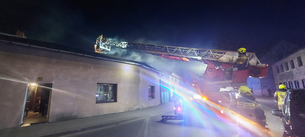 Wieczorny pożar sadzy w centrum Dobrzycy