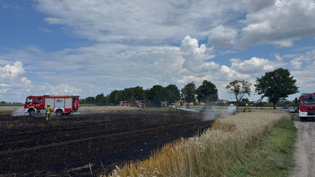 Pożar  zboża w Nowej Wsi