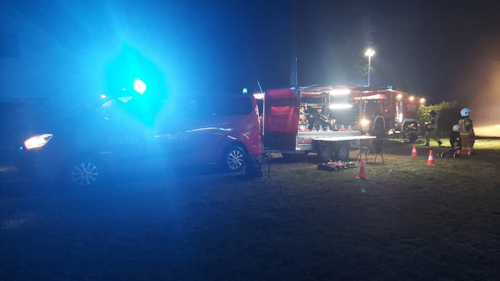 Nocny pożar w Czechlu
