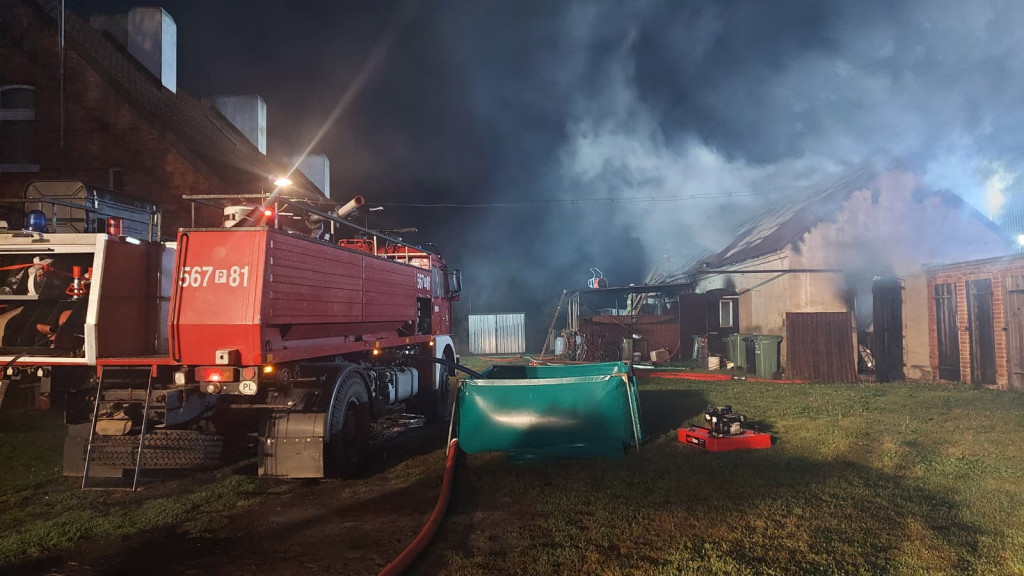 Nocny pożar w Czechlu