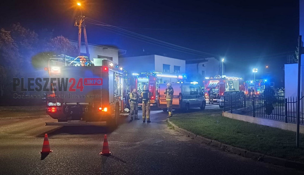 Nocny pożar w Pleszewie