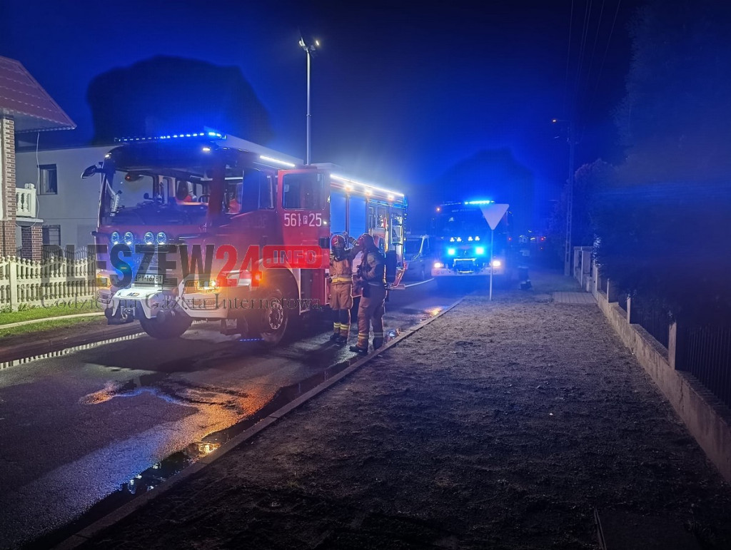 Nocny pożar w Pleszewie