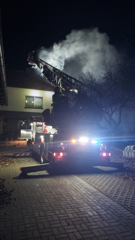 Nocny pożar w Strzyżewie