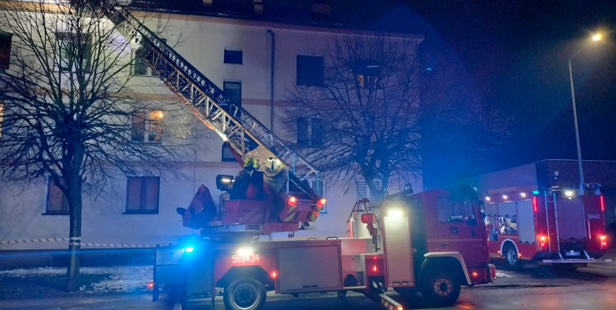 Wieczorna akcja strażaków w Pleszewie