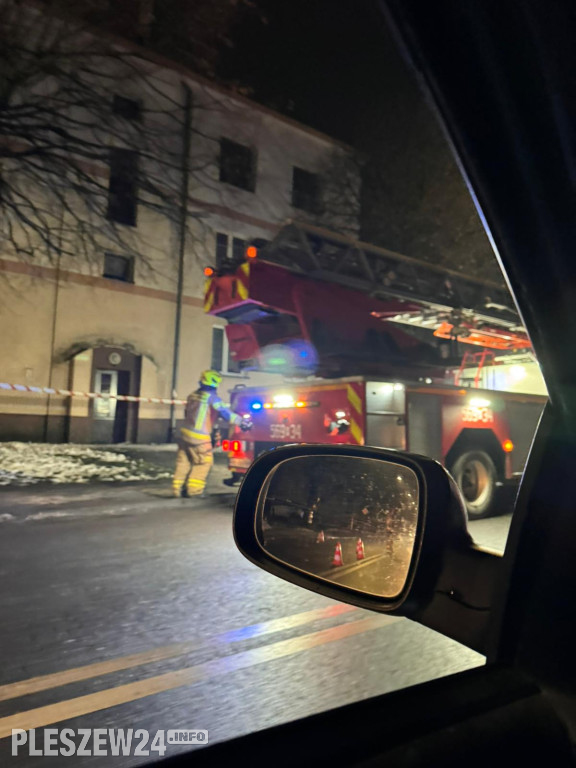 Wieczorna akcja strażaków w Pleszewie