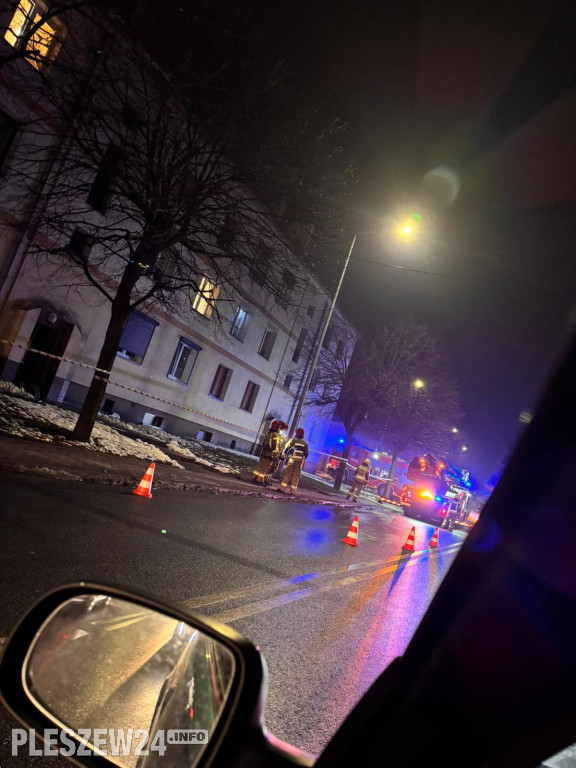 Wieczorna akcja strażaków w Pleszewie