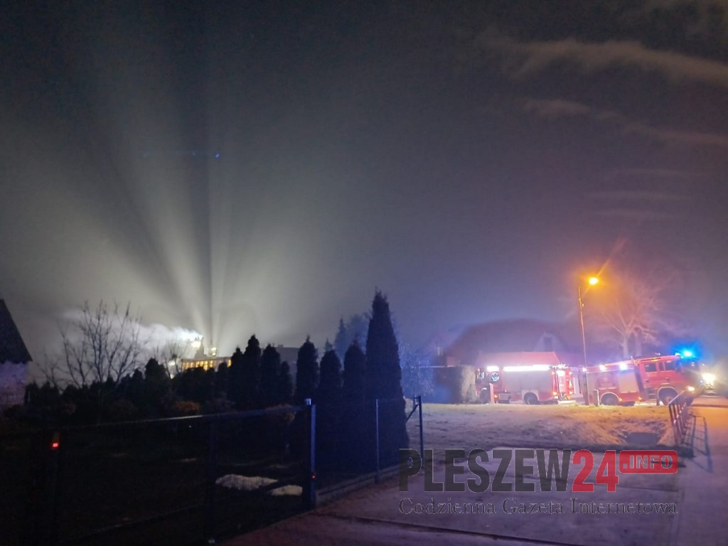 Pożar k. Pleszewa