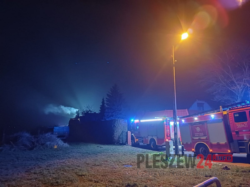 Pożar k. Pleszewa