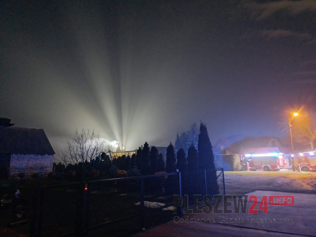 Pożar k. Pleszewa