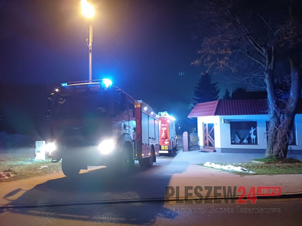 Pożar k. Pleszewa