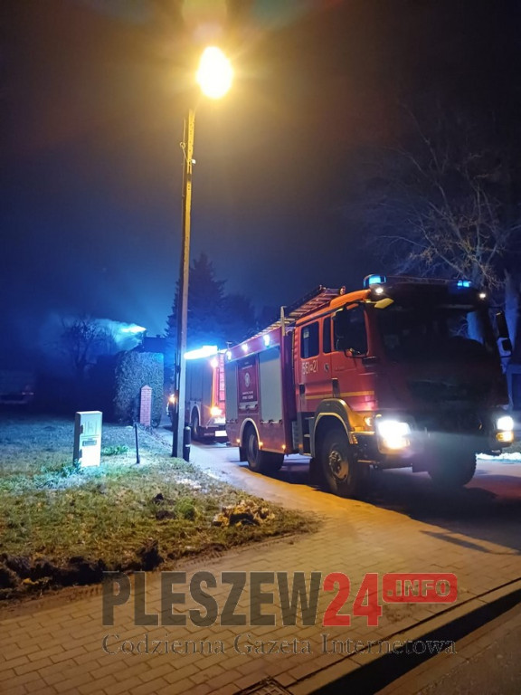 Pożar k. Pleszewa