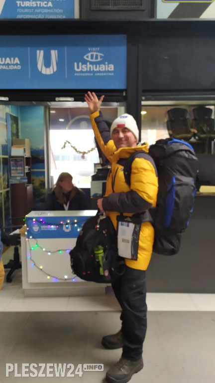 Pleszewianin płynie na Antarktydę