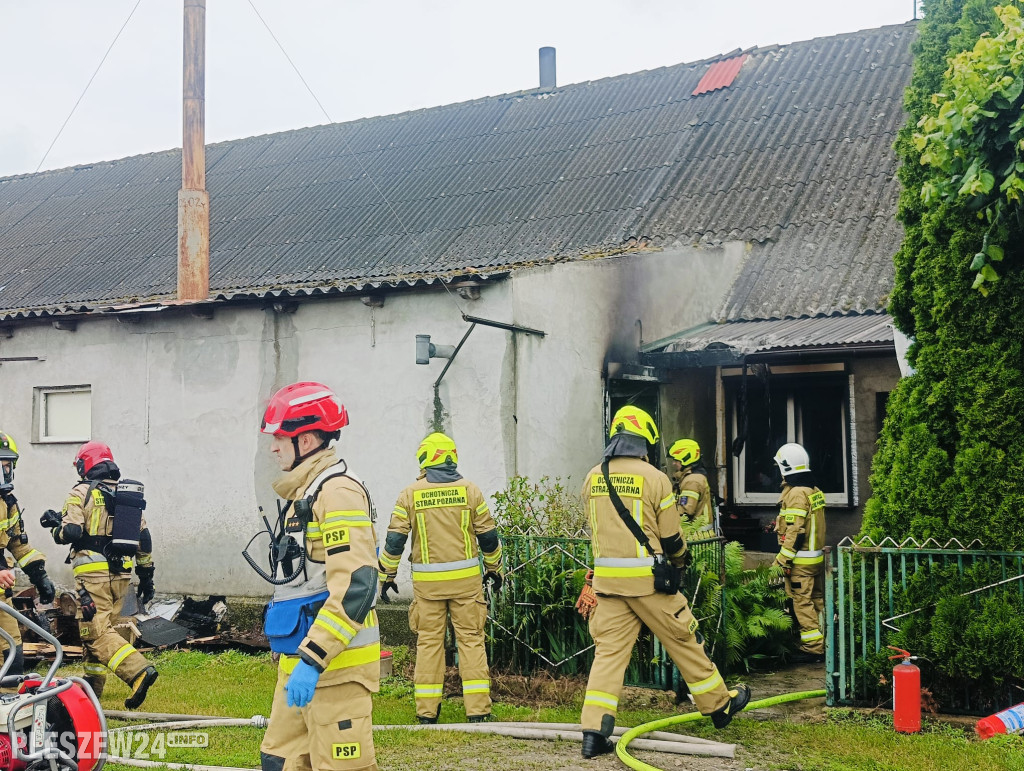 Pożar budynku w Broniszewicach