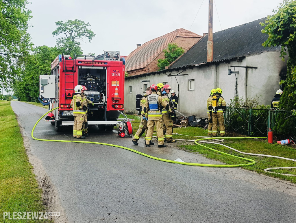 Pożar budynku w Broniszewicach
