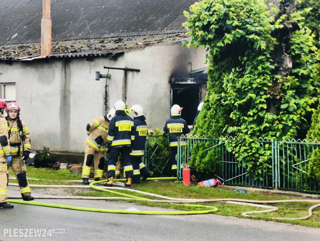 Pożar budynku w Broniszewicach