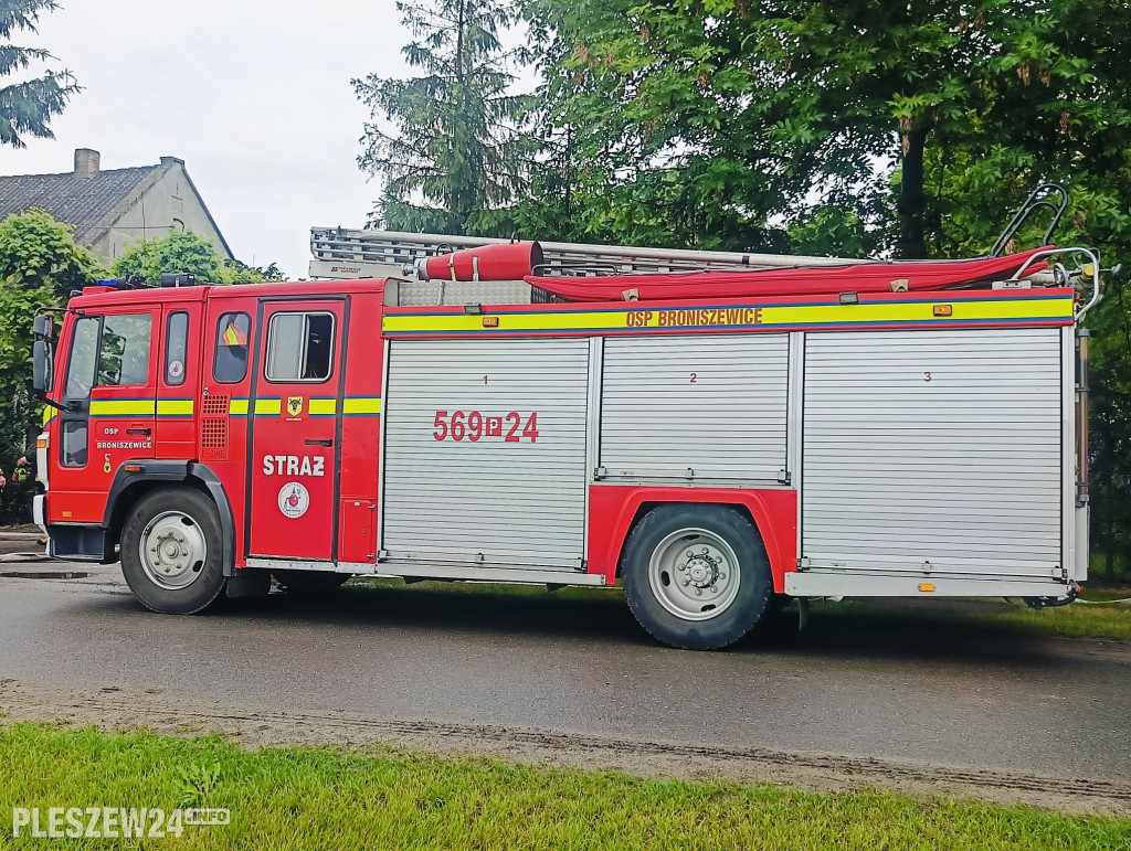 Pożar budynku w Broniszewicach