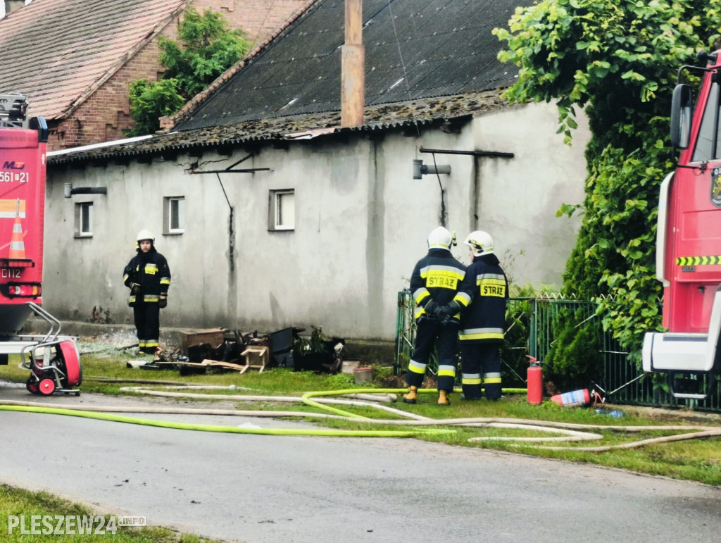 Pożar budynku w Broniszewicach
