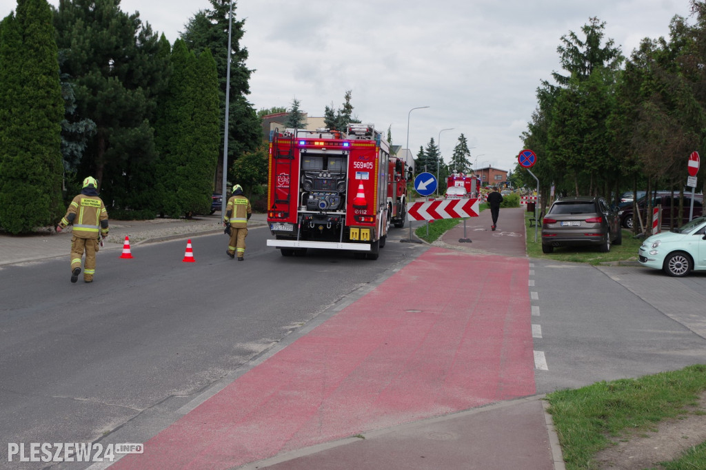 Uszkodzony gazociąg w Pleszewie