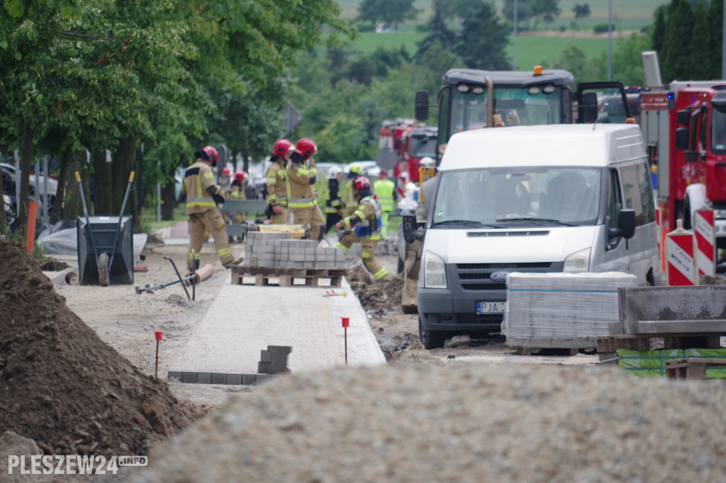 Uszkodzony gazociąg w Pleszewie