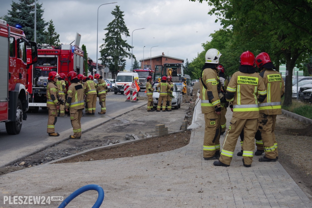 Uszkodzony gazociąg w Pleszewie