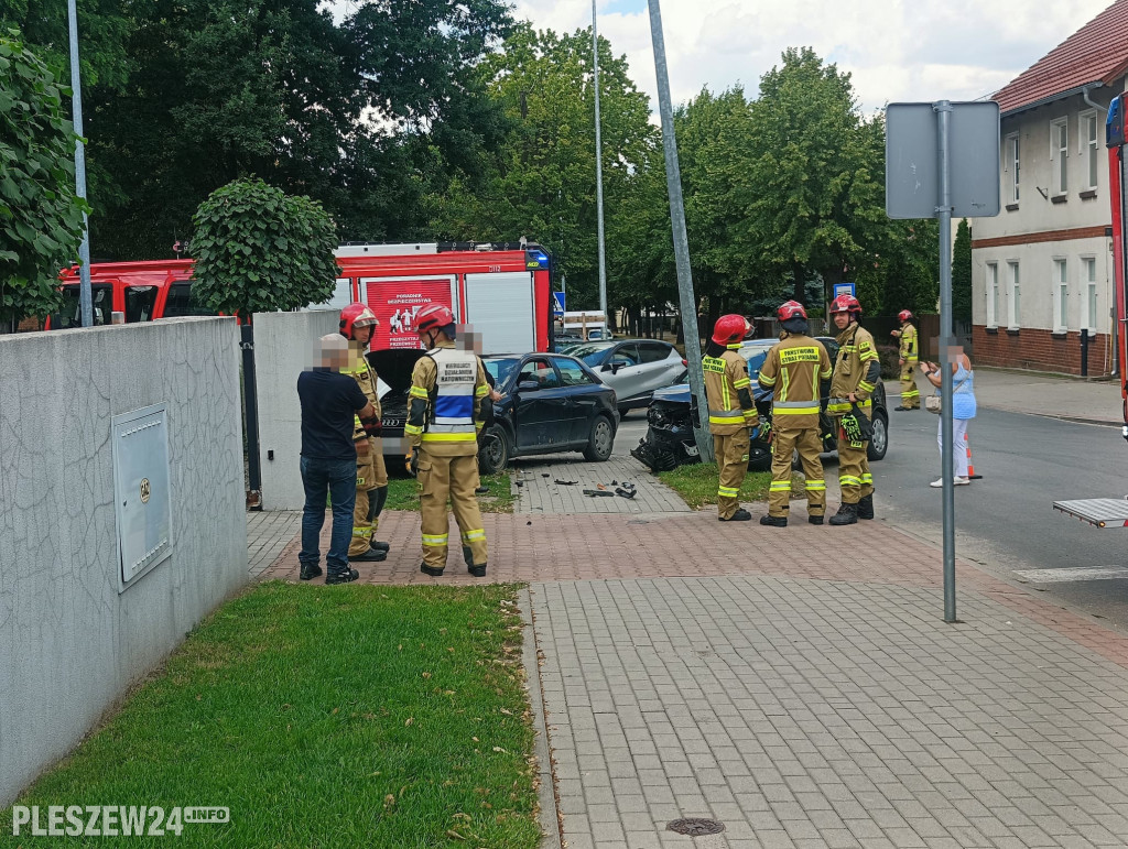 Kolizja w Pleszewie na ul. Podgórnej