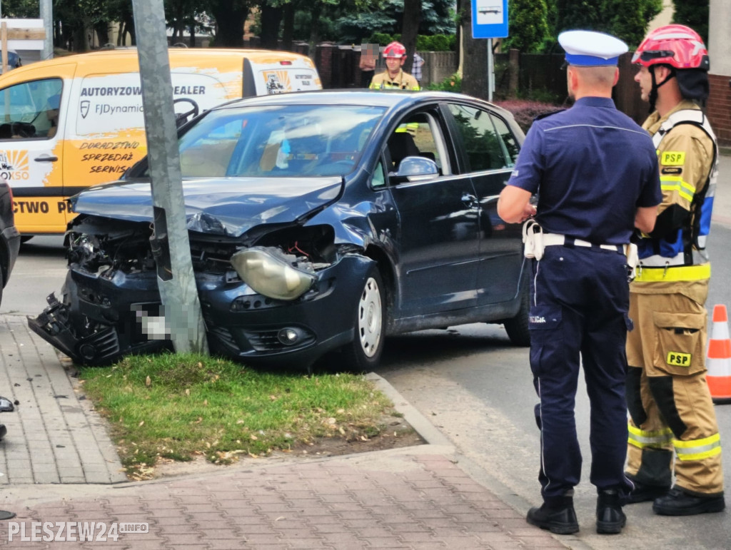 Kolizja w Pleszewie na ul. Podgórnej