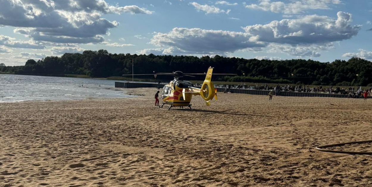 LPR lądowało na plaży. Foto. OW Skorzęcin