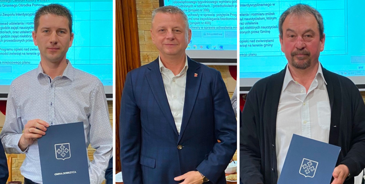 Od lewej: T. Patera, J. Pietrzak, A Wieczorek. Fot. UG Dobrzyca