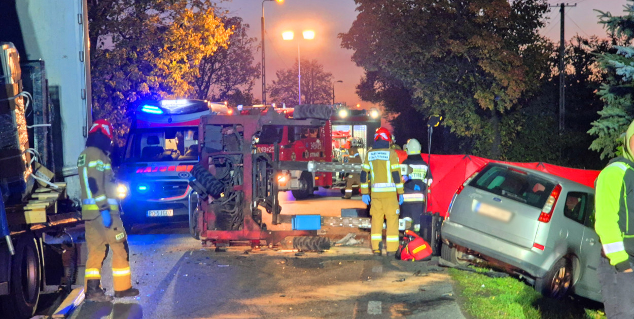 Do wypadku doszło podczas rozładunku. Fot. FaktyKaliskie.info 