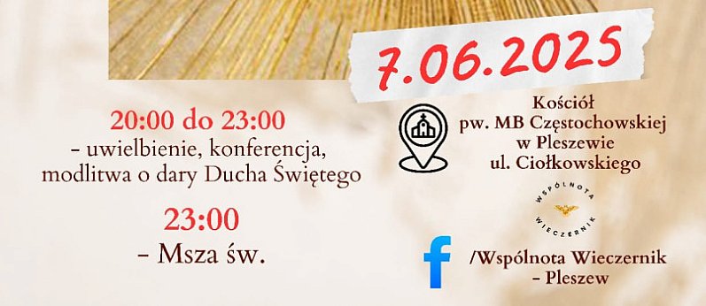 Czuwanie przed Zesłaniem Ducha Świetego