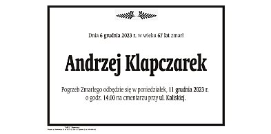 Zmarł Andrzej Klapczarek-1645