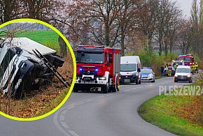 Kierowca dostawczego iveco uderzył w drzewo. Ratował się przed audi [fot]-8138