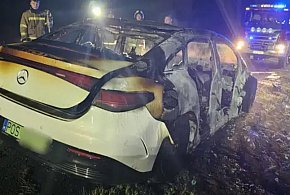Luksusowy elektryczny mercedes spłonął-11721
