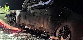Spłonął drogi Mercedes pleszewskiego biznesmena