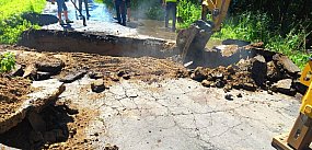 Zamknięta droga powiatowa. Pojawiło się zapadlisko