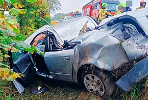 Młody kierowca wyprzedzał dwa auta pod Pleszewem. Stracił panowanie [fot]-13759