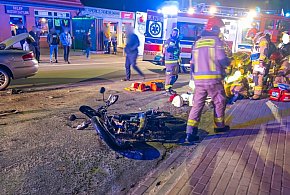 [Fot] Nastoletni motocyklista trafił do szpitala. Groźny wypadek wieczorem