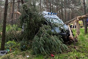 [Zdjęcia] Groźny wypadek w gminie Gizałki. Kierowca przewieziony do szpitala