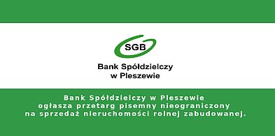 Bank Spółdzielczy w Pleszewie - ogłoszenie o przetargu-13782